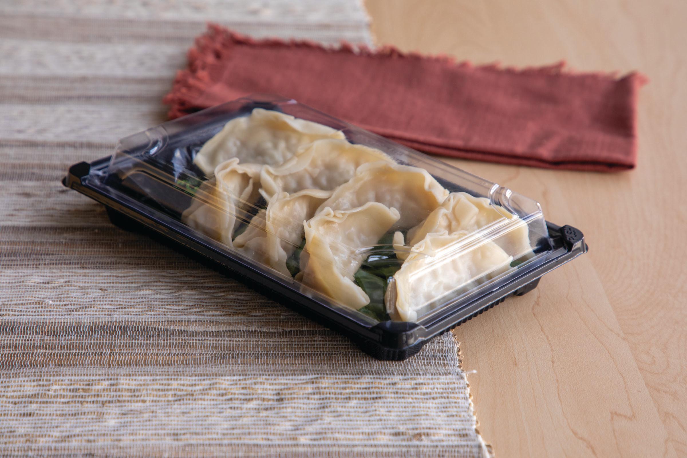 Sushi Take-Out Tray Base Large (LG) 6X9 IN PLA Black Clear Rectangle 600/Case