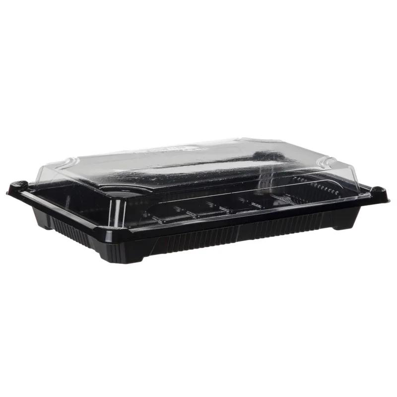 Sushi Take-Out Tray Base Large (LG) 6X9 IN PLA Black Clear Rectangle 600/Case