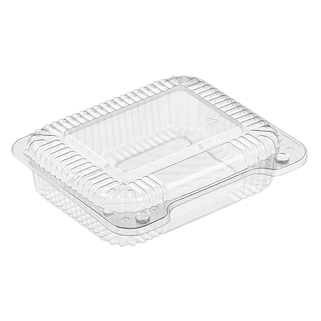 Polar Pak® Take-Out Container Base & Lid Combo With Dome Lid Small (SM) 6.25X4.875X1.5 IN PET Clear Square 300/Case