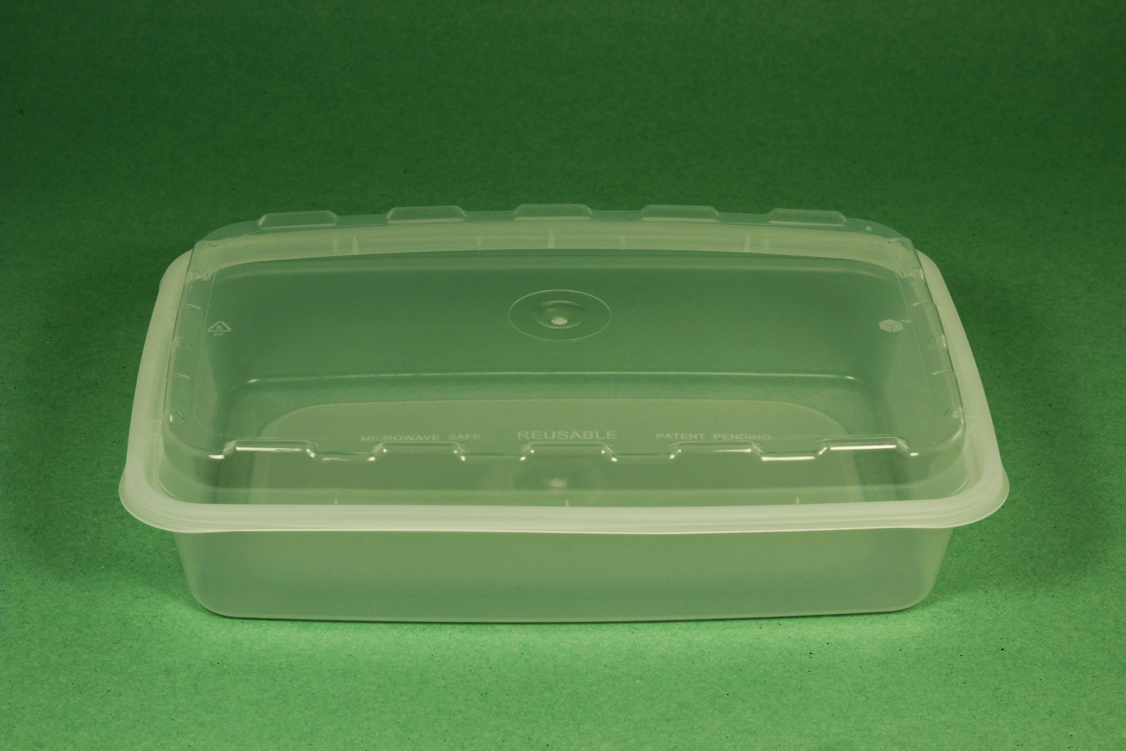 Take-Out Container Base & Lid Combo 28 OZ Plastic Clear Oblong 150/Case