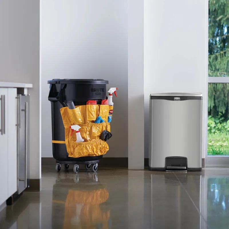 Slim Jim® Landfill 1-Stream Trash Can 21.79X16.24X31.87 IN 24 GAL 96 QT Stainless Steel With Hinged Lid Step-On 1/Each