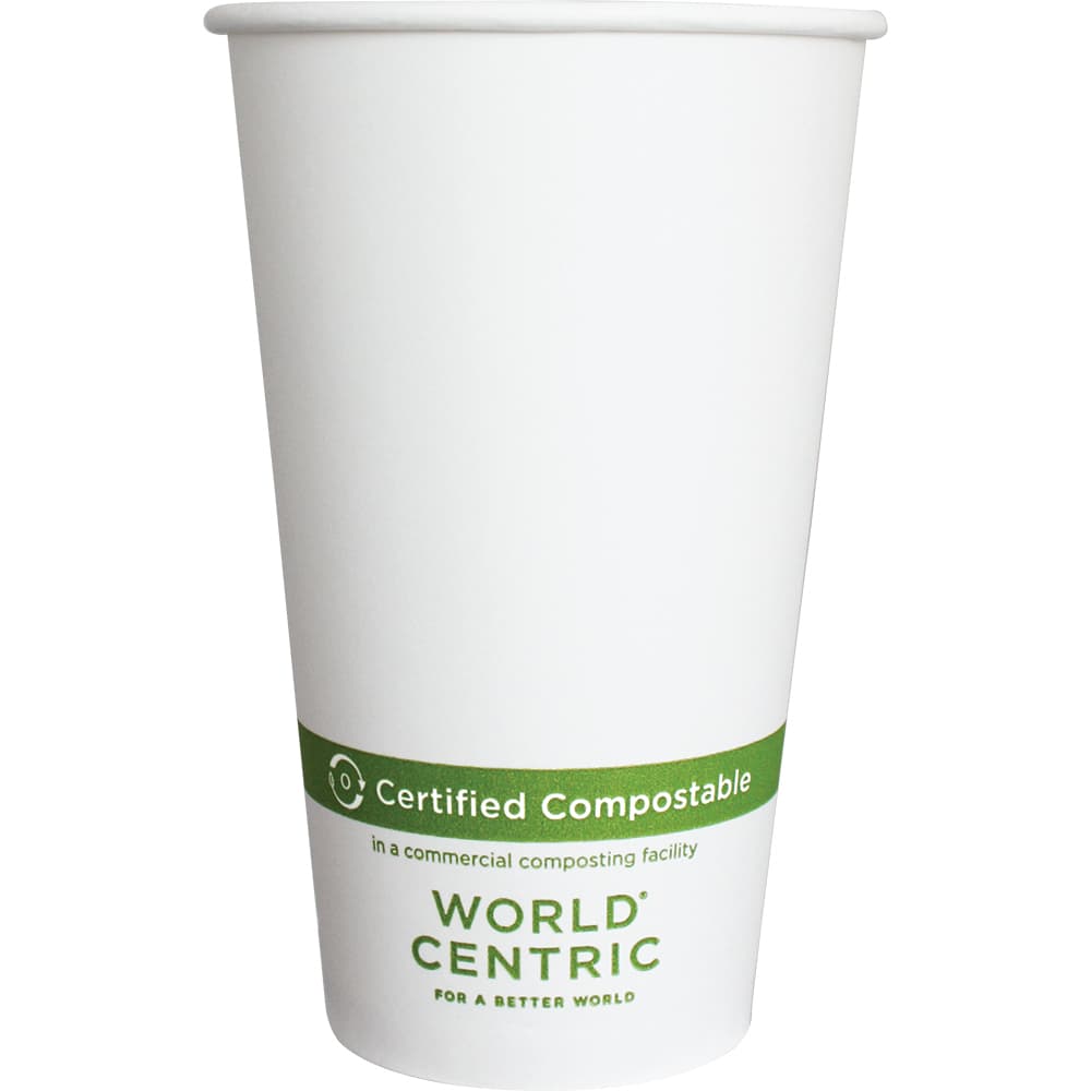 Hot Cup 16 OZ Paper PLA White 1000/Case