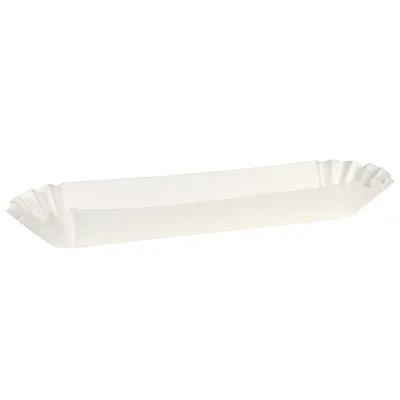 Hot Dog Food Tray Base 10X1.63X1.25 IN Paper White Fluted 3000/Case