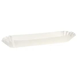 Hot Dog Food Tray Base 10X1.63X1.25 IN Paper White Fluted 3000/Case