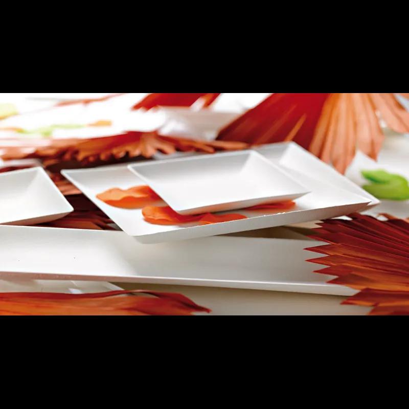 Plate 3.5X7 IN Sugarcane White Square Grease Resistant 100 Count/Case