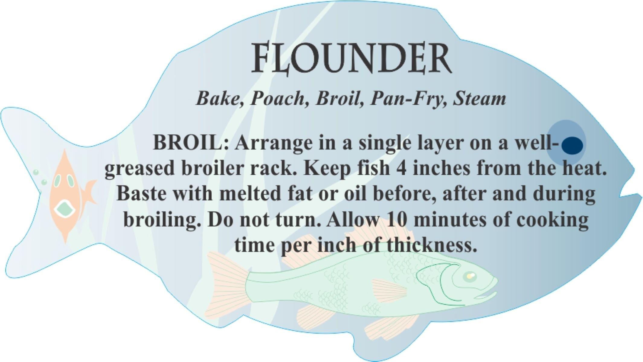 Flounder Meat Fish Recipe Label 1.75X3.125 IN Fish 4 Color Process 250 Count/Roll 12 Rolls/Case 3000 Count/Case