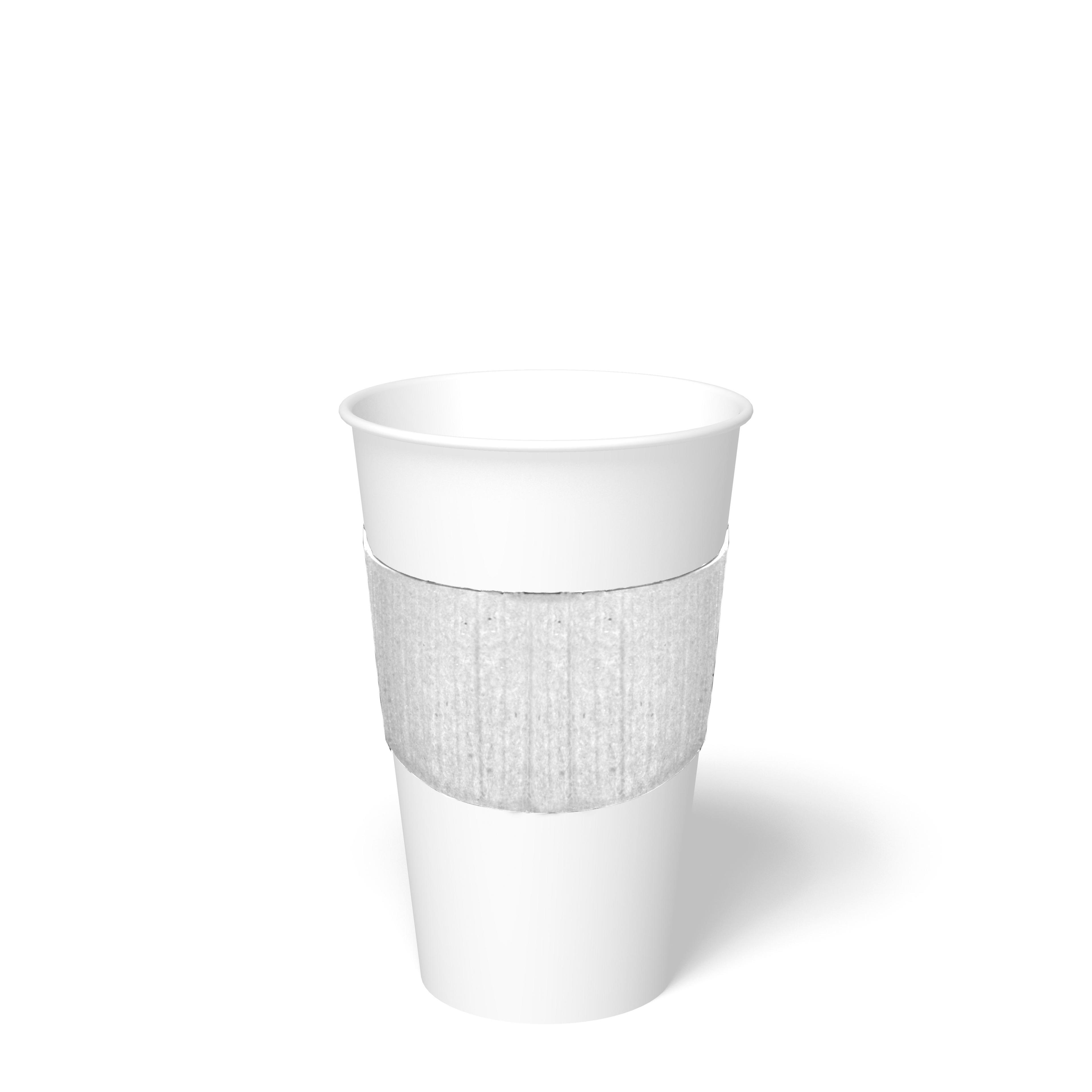 Cup Sleeve Paper White For 10-12-16-20 OZ 1200/Case