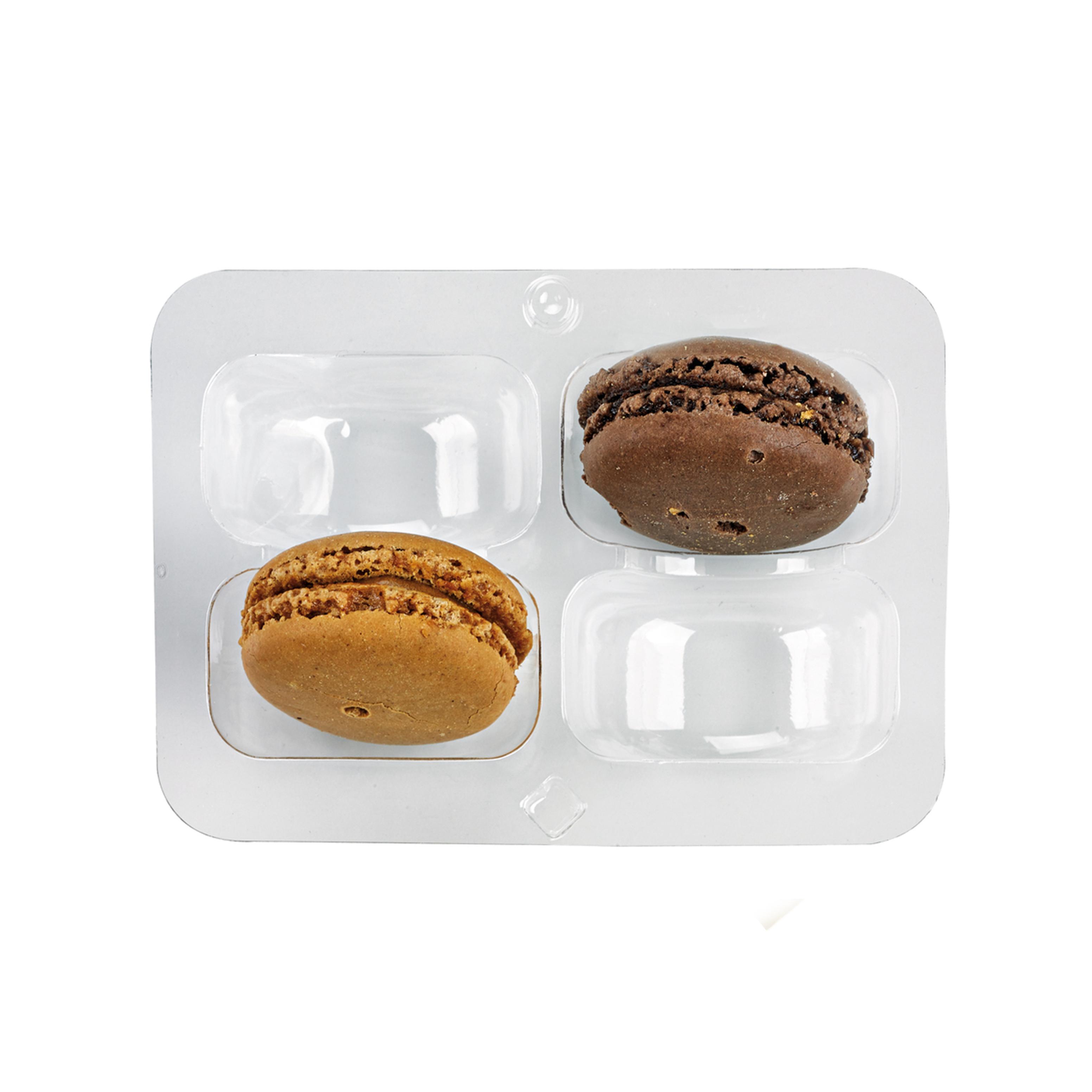 Macaron Container Insert 4 CT 4.3X3 IN Plastic Clear Clip 50 Count/Pack 5 Packs/Case 250 Count/Case