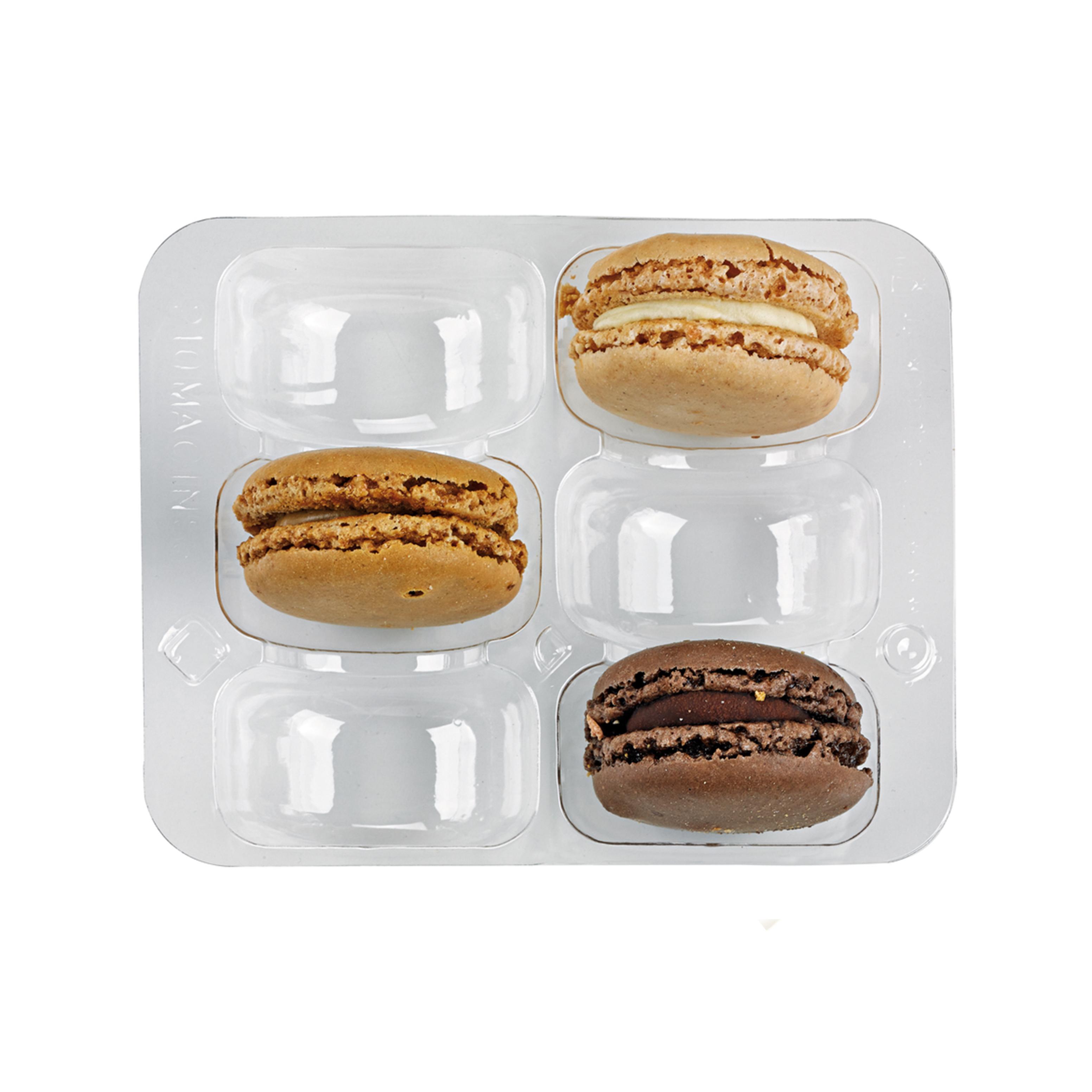 Macaron Container Insert 6 CT 4.5X3.9 IN Plastic Clear Clip 50 Count/Pack 5 Packs/Case 250 Count/Case