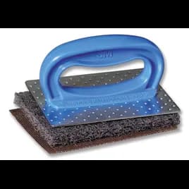Scotch-Brite™ 461 Griddle Pad Holder 5IN Hvy Dty Plstc Fiber Gray Blue Rect Reusable Dishwasher Safe W/5IN Handle 1/Each