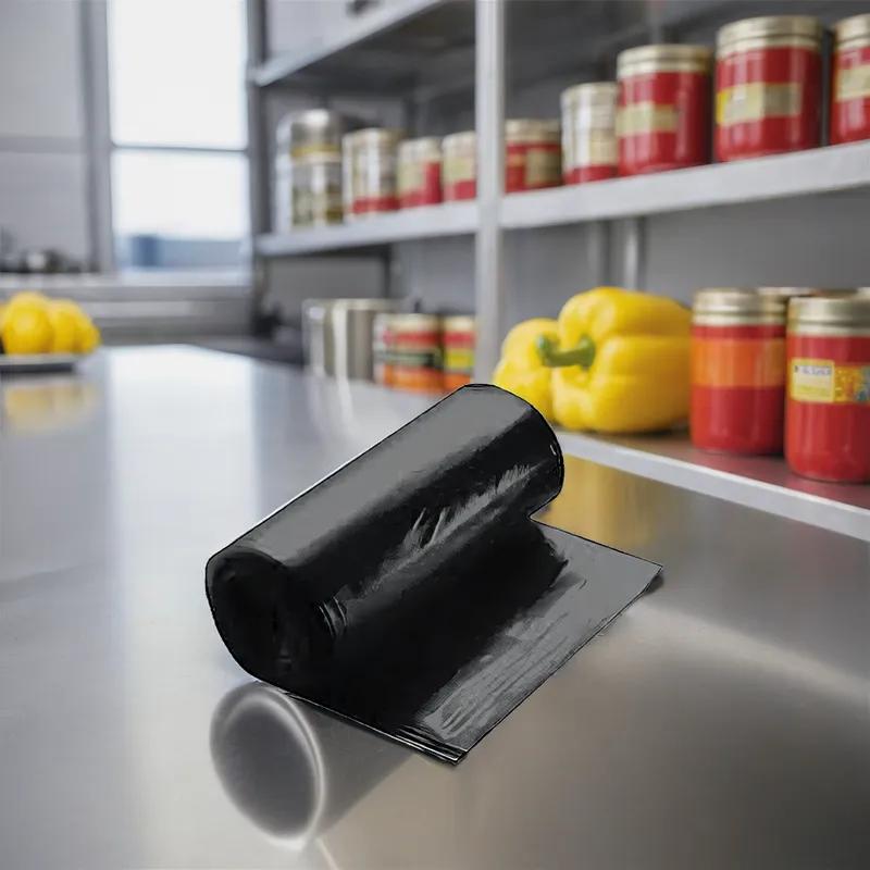 Victoria Bay Can Liner 40X48 IN 45 GAL Black Plastic 14MIC Roll 25 Count/Pack 10 Packs/Case 250 Count/Case