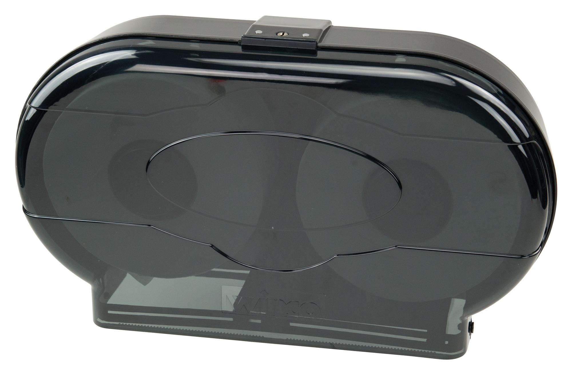 Toilet Paper Dispenser Plastic Black Double Roll 1/Each