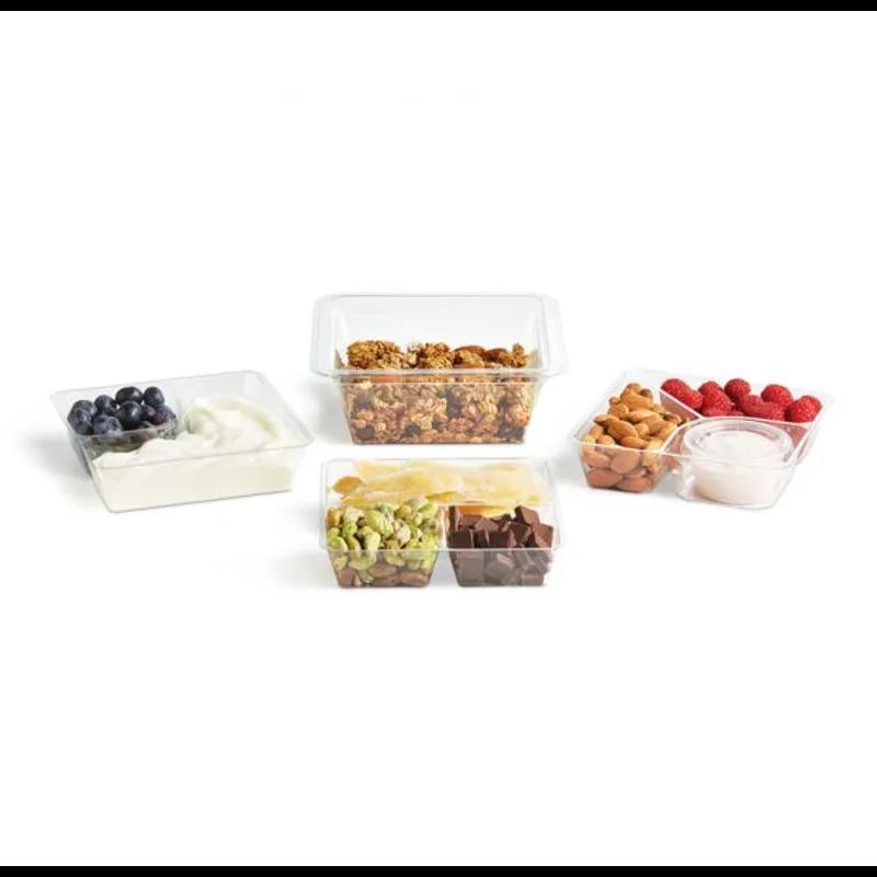 Fresh 'n Clear® Take-Out Container Insert 5.12X5.12X1.25 IN 3 Compartment PET Clear Square 600/Case