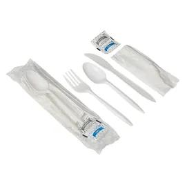 Victoria Bay 6PC Cutlery Kit PP White Medium Weight With Napkin,Fork,Knife,Salt & Pepper,Teaspoon 250/Case