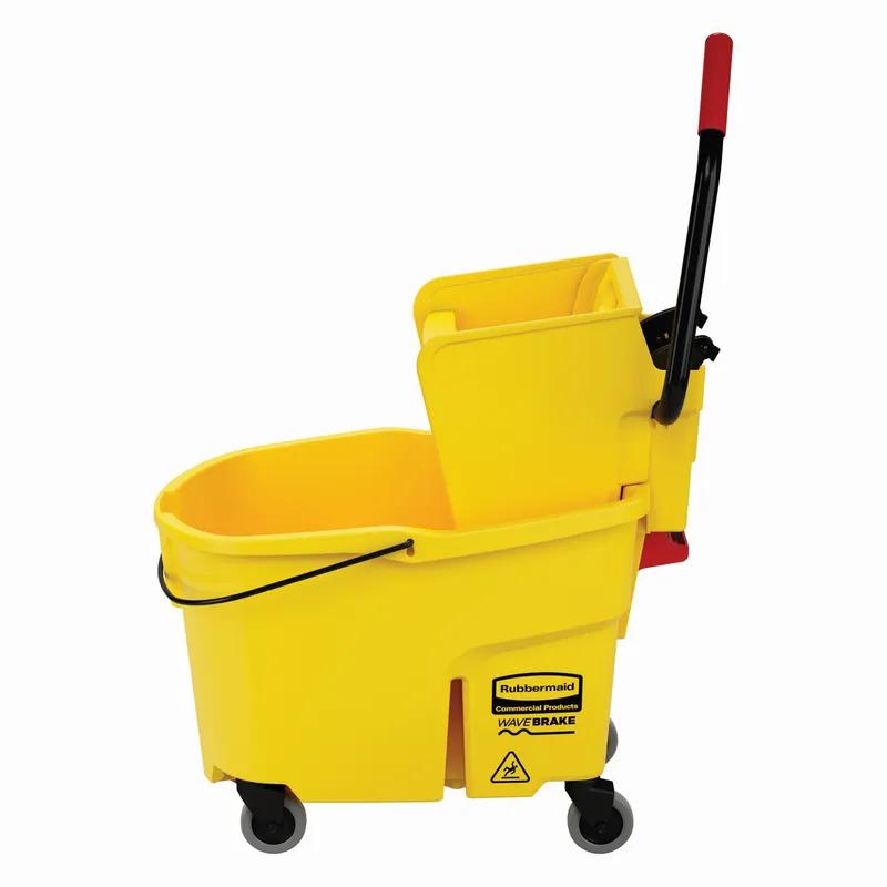WaveBrake® Mop Bucket & Wringer 23.63X16.81X19.75 IN 44 QT Plastic Yellow Black Side Press Combo 1/Case