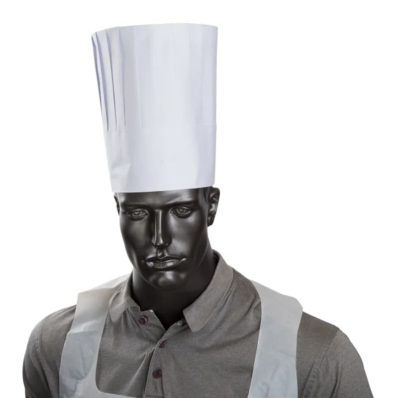 Chef Hat White Paper Pleated Comfort Band 24/Case