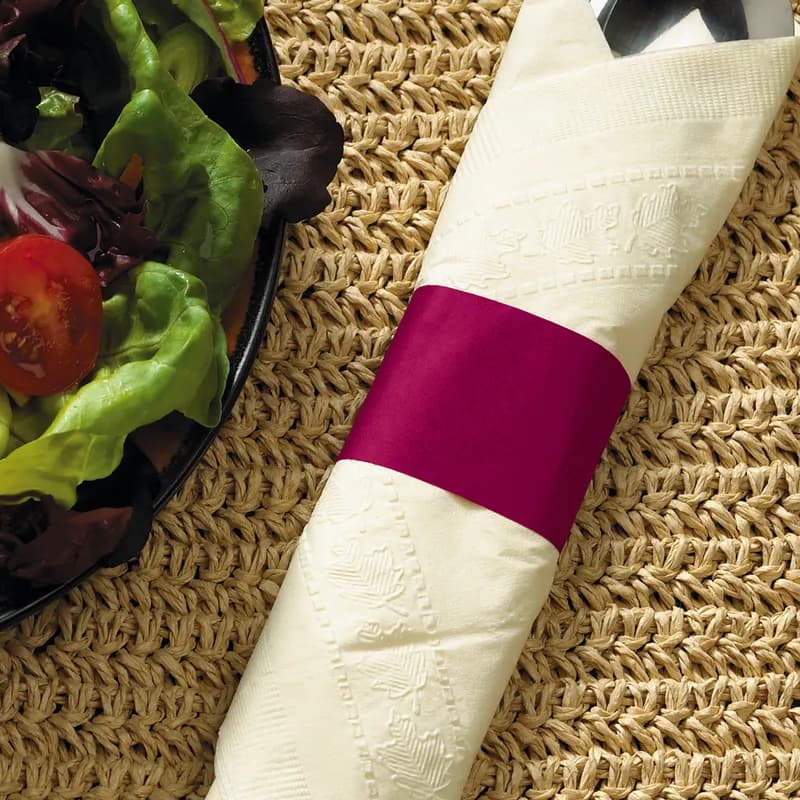 Napkin Bands Burgundy Flat 10000/Case