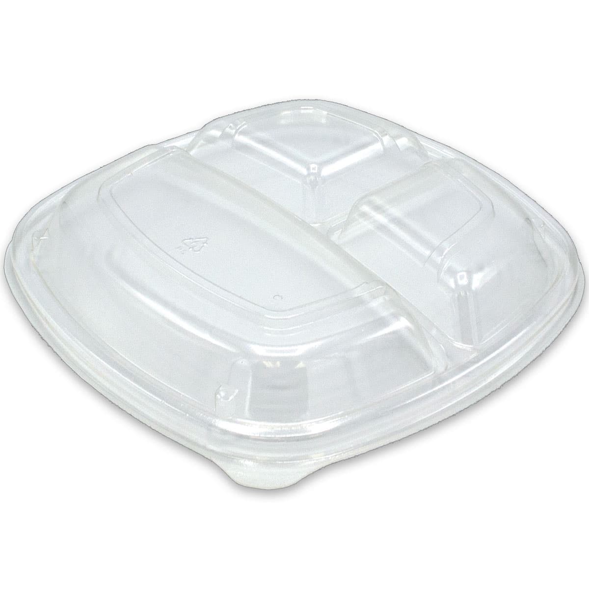 Lid Dome 9 IN 3 Compartment PS Square For Plate Unhinged 300/Case