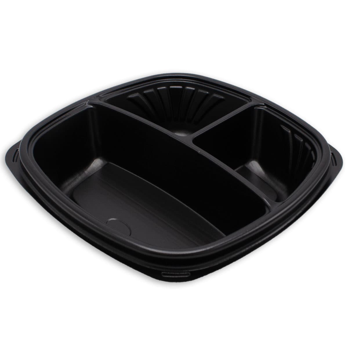 Plate 9 IN 3 Compartment PS Black Deep 300/Case