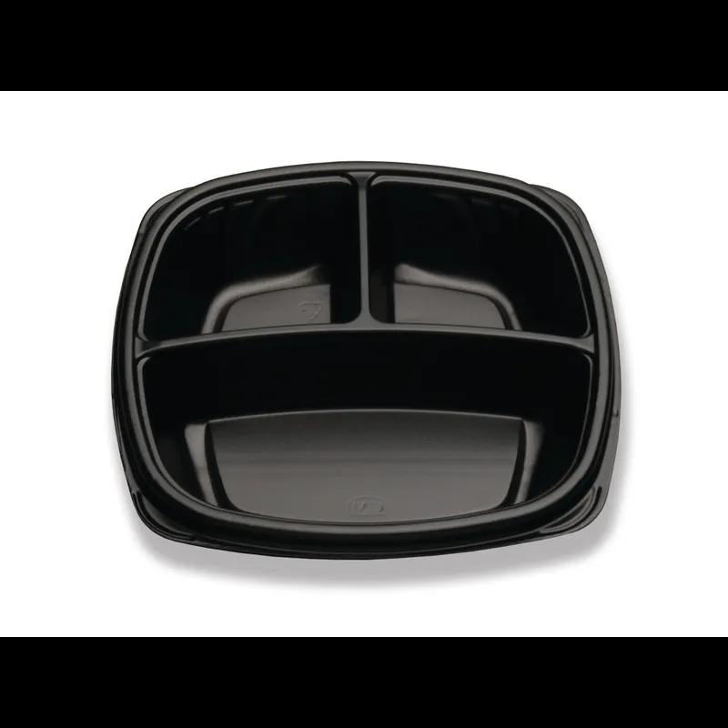 Plate 9 IN 3 Compartment PS Black Deep 300/Case