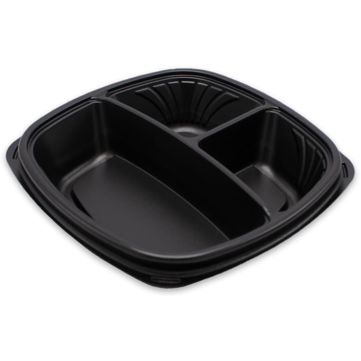 Plate 3 Compartment PS Black Square 300/Case