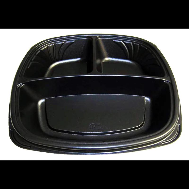 Plate 3 Compartment PS Black Square 300/Case
