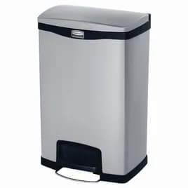 Slim Jim® Landfill 1-Stream Trash Can 18.12X13.7X28.67 IN 13 GAL Black Metal With Hinged Lid 1/Each
