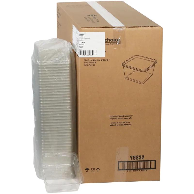 Deli Container Base 32 OZ RPET Clear Square 360/Case