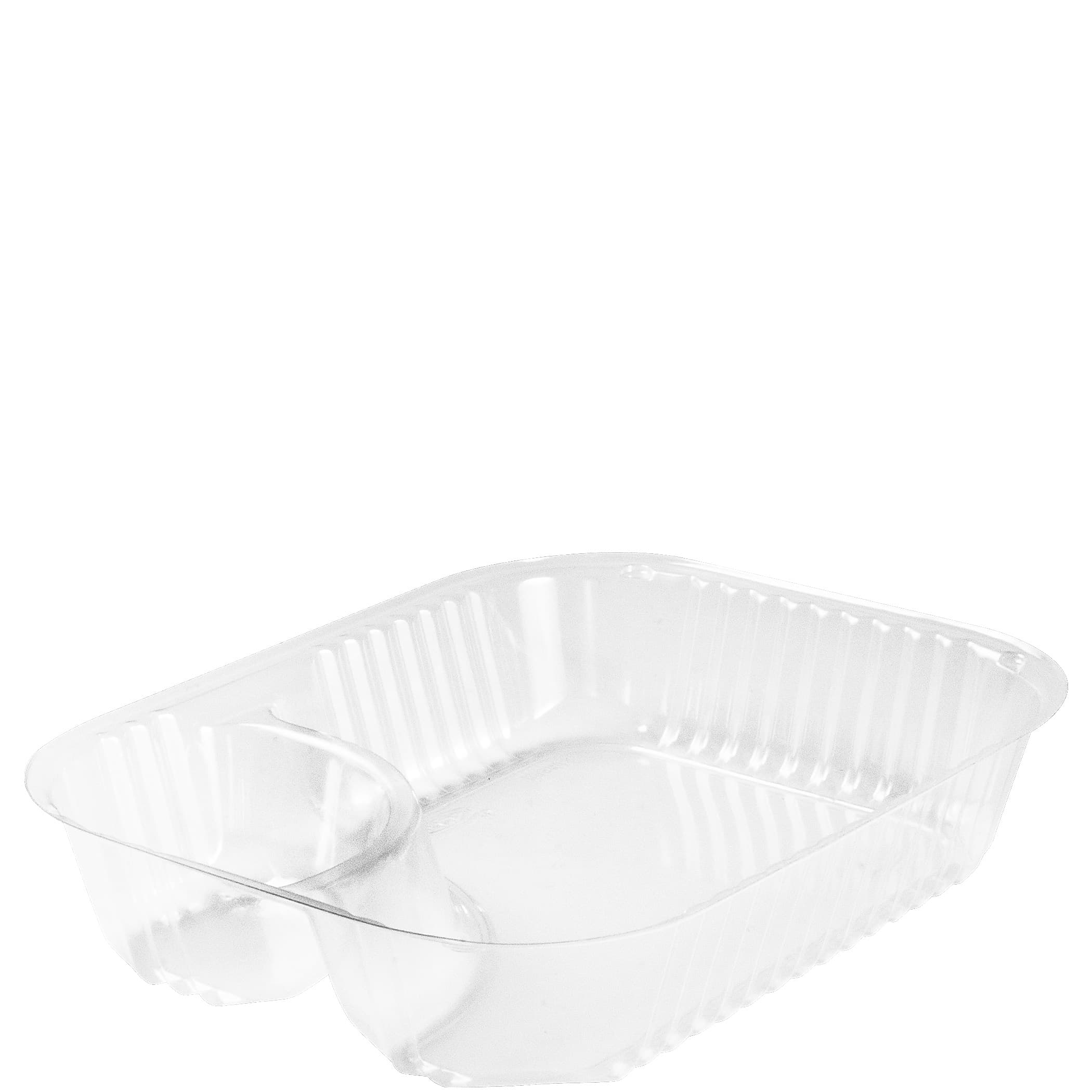 Dart® ClearPac® Nacho Take-Out Tray Base 7.93X6.2X1.54 IN 2 Compartment OPS Clear Rectangle 125 Count/Pack 4 Packs/Case