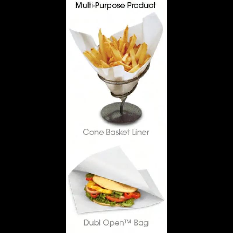 Bagcraft® Dubl Open® Bag 7X6.75 IN Wax Coated Paper White Grease Resistant 2000/Case