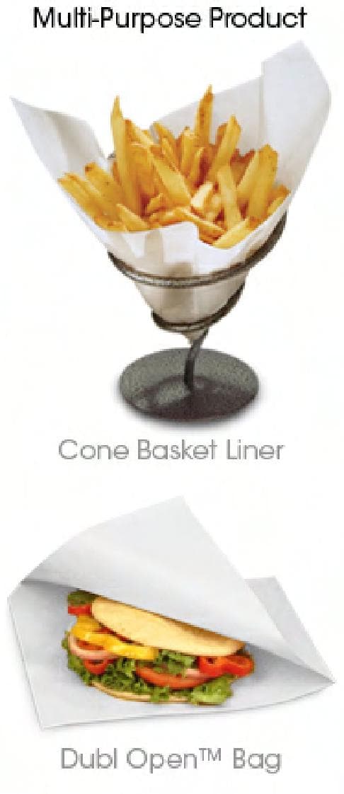 Bagcraft® Dubl Open® Bag 7X6.75 IN Wax Coated Paper White Grease Resistant 2000/Case