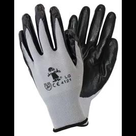 Gloves Large (LG) Black Gray Cut Resistant Nitrile Nylon Smooth 72/Case