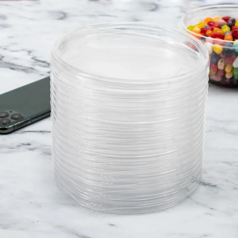 Dart® PresentaBowls® Lid Flat 5.4X0.3 IN 1 Compartment OPS Clear Round For 16 OZ Bowl 63 Count/Pack 8 Packs/Case