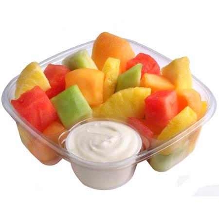 Deli Container Base 28 OZ 2 Compartment PET Square With Sauce Compartment 150/Case