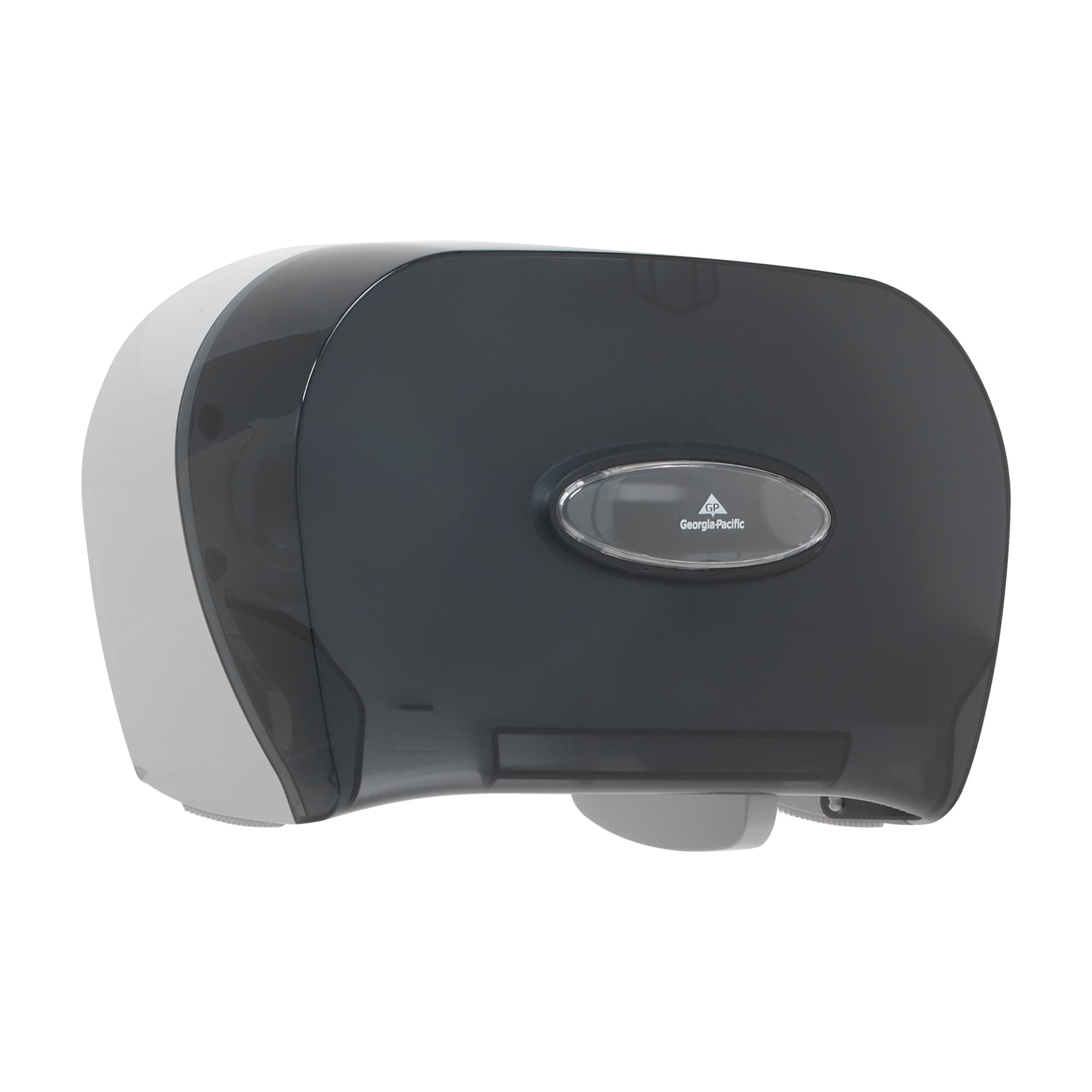 Toilet Paper Dispenser 5.73X13.58 IN Smoke Horizontal 2-Roll Side-by-Side Standard Roll 1/Each