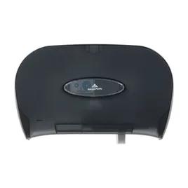 Toilet Paper Dispenser 5.73X13.58 IN Smoke Horizontal 2-Roll Side-by-Side Standard Roll 1/Each