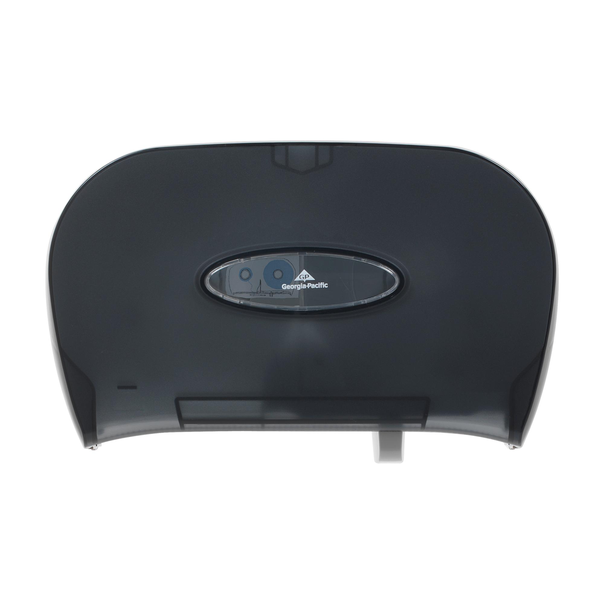 Toilet Paper Dispenser 5.73X13.58 IN Smoke Horizontal 2-Roll Side-by-Side Standard Roll 1/Each