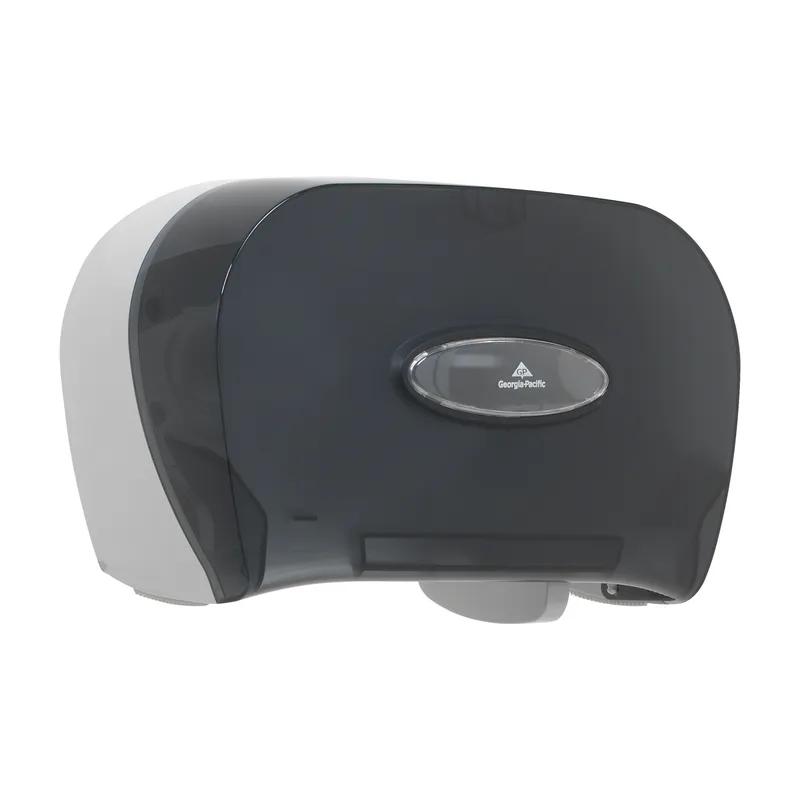 Toilet Paper Dispenser 5.73X13.58 IN Smoke Horizontal 2-Roll Side-by-Side Standard Roll 1/Each