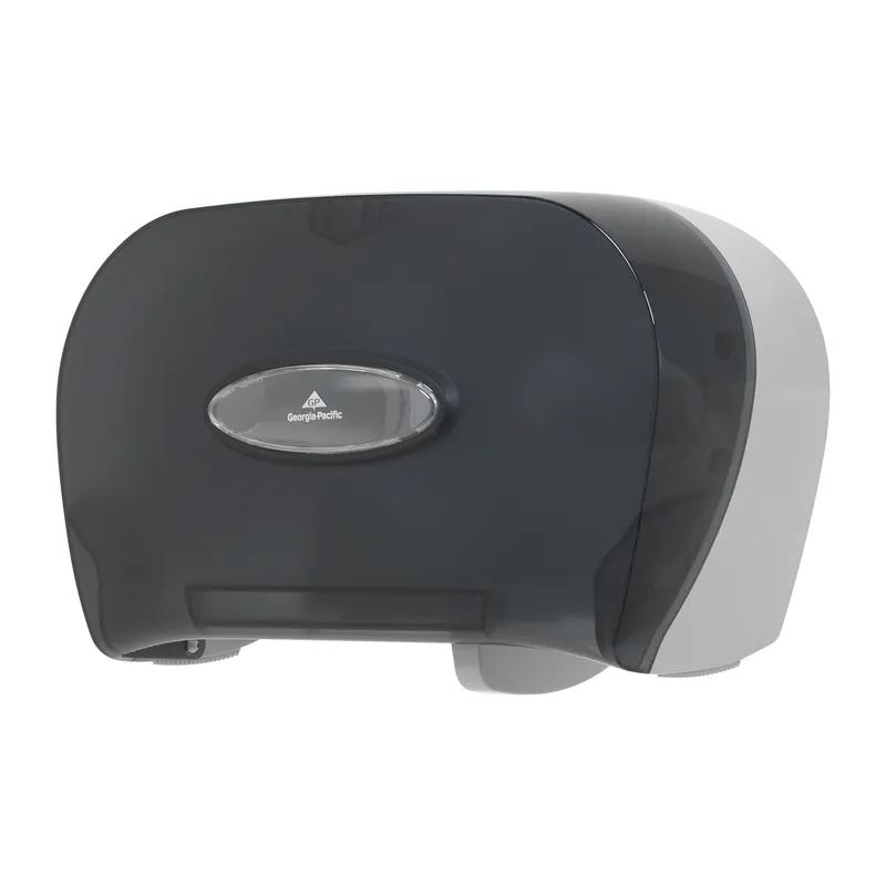 Toilet Paper Dispenser 5.73X13.58 IN Smoke Horizontal 2-Roll Side-by-Side Standard Roll 1/Each