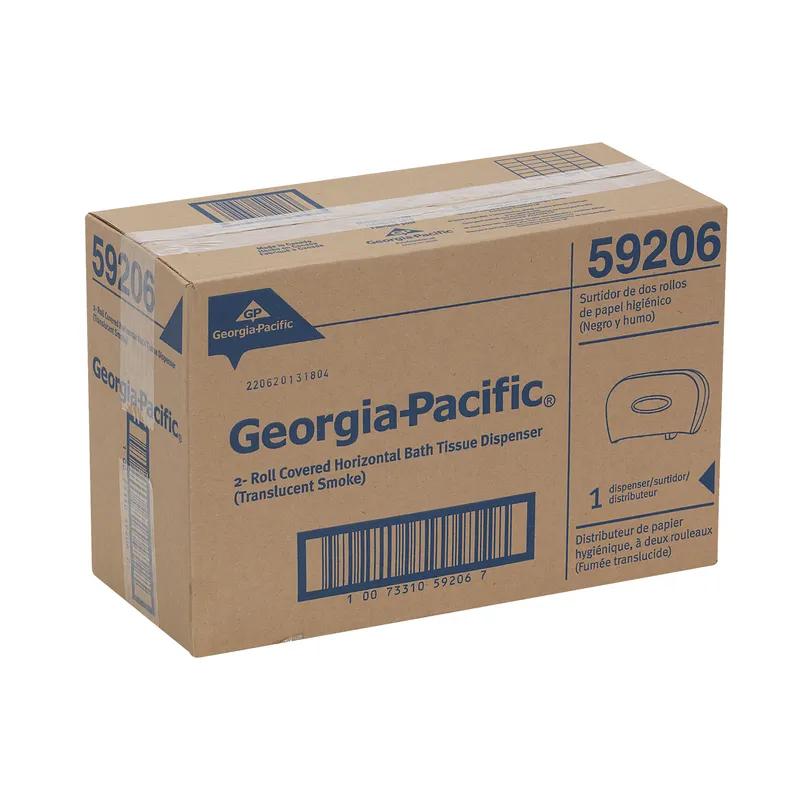 Toilet Paper Dispenser 5.73X13.58 IN Smoke Horizontal 2-Roll Side-by-Side Standard Roll 1/Each