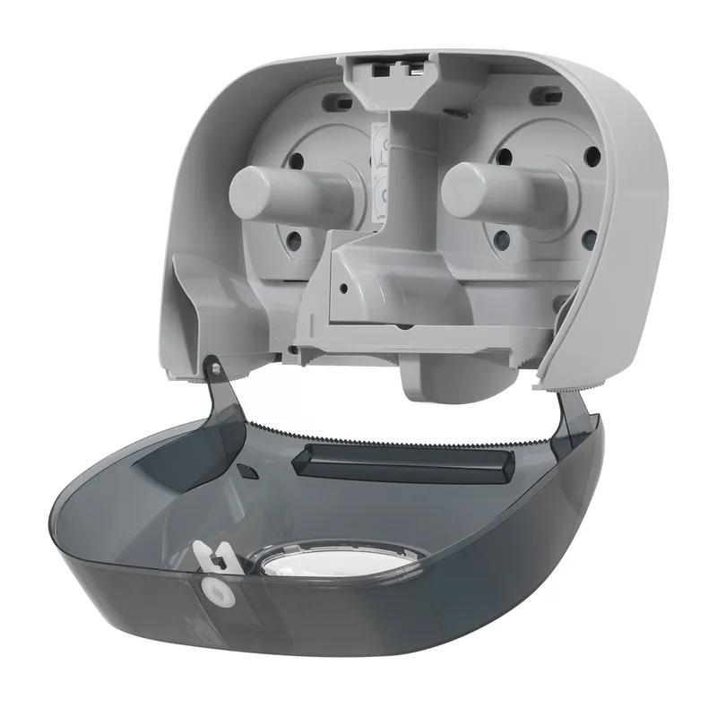 Toilet Paper Dispenser 5.73X13.58 IN Smoke Horizontal 2-Roll Side-by-Side Standard Roll 1/Each
