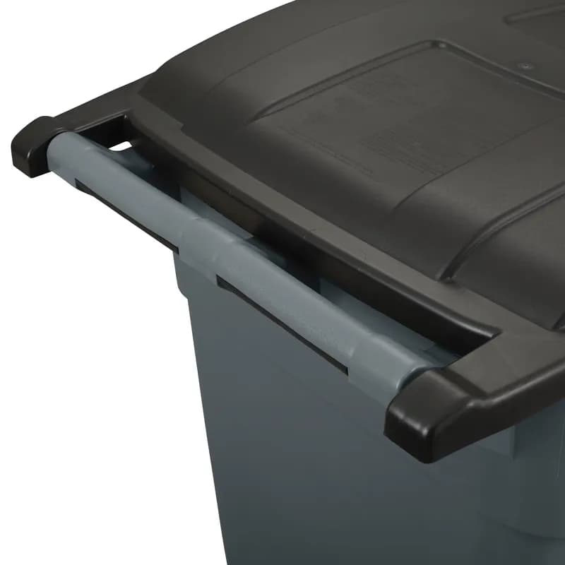 Brute® Trash 1-Stream Curbside Trash 50 GAL 200 QT Gray Square Resin With Hinged Lid Rollout Autolifter Compatible 1/Each