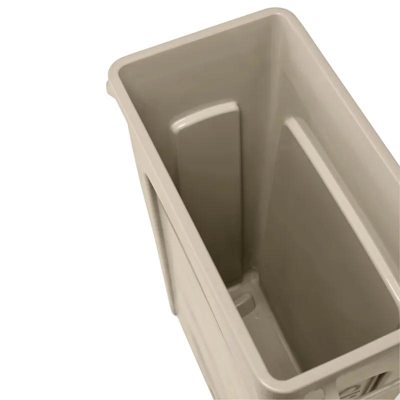 Slim Jim® 1-Stream Trash Can 11X22X30 IN 23 GAL 92 QT Beige Rectangle Resin Venting Channels Slim 1/Each