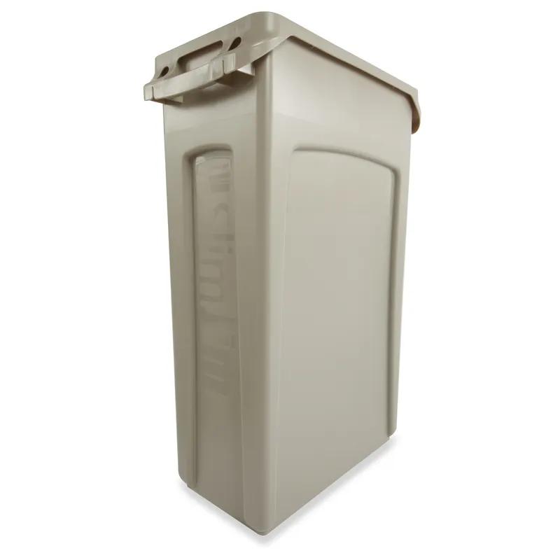 Slim Jim® 1-Stream Trash Can 11X22X30 IN 23 GAL 92 QT Beige Rectangle Resin Venting Channels Slim 1/Each