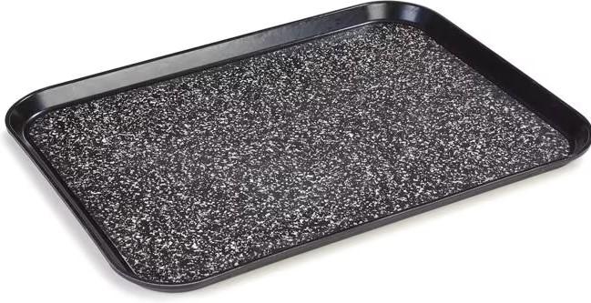 Glasteel™ Tray 15.00X20.00X1.00 IN Fiberglass Steel Wire Black Marble Design Non-Skid Dishwasher Safe 12/Case