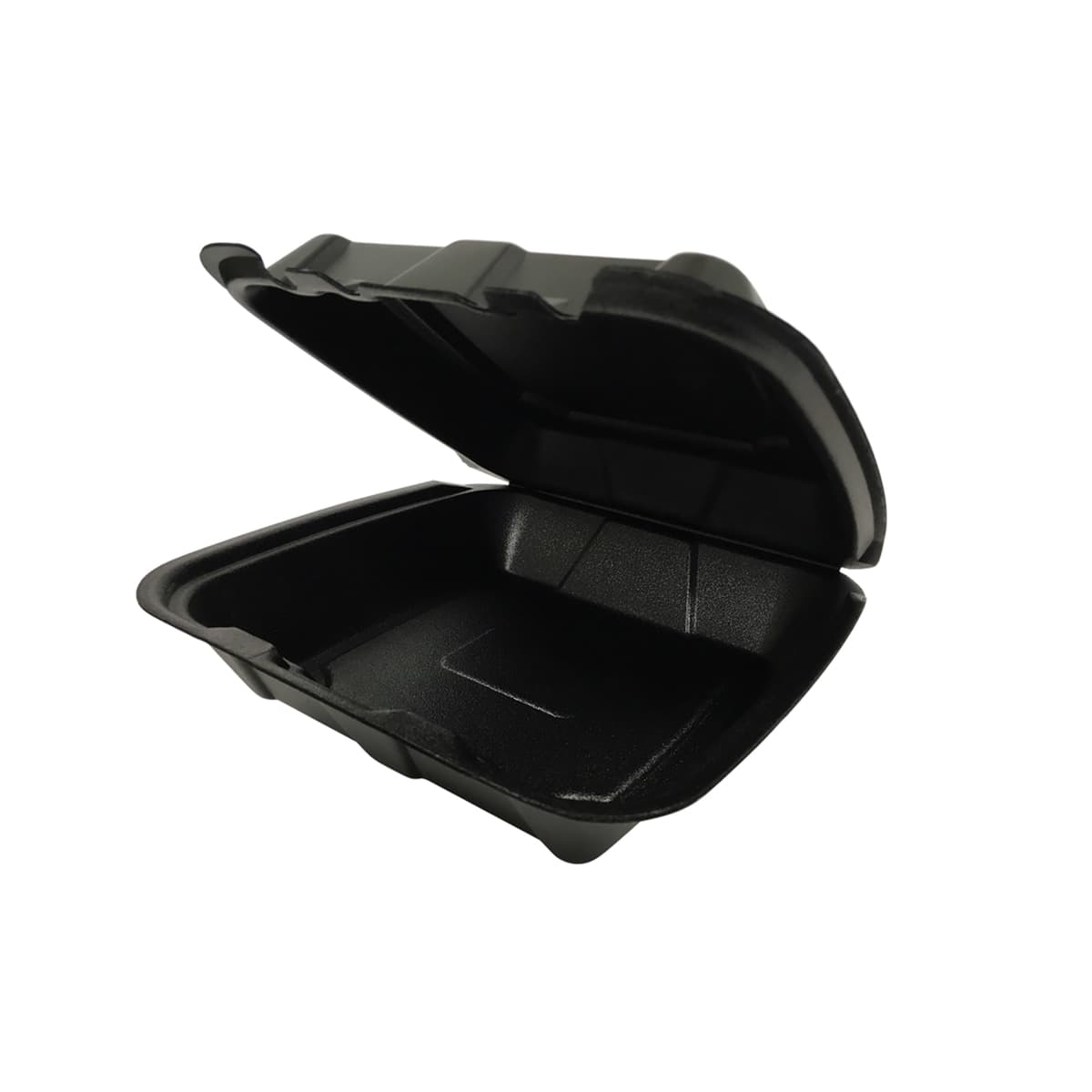 Regal Take-Out Container Hinged 9.25X9.25X3.75 IN Polystyrene Foam Black Square Vented Grease Resistant 200/Case