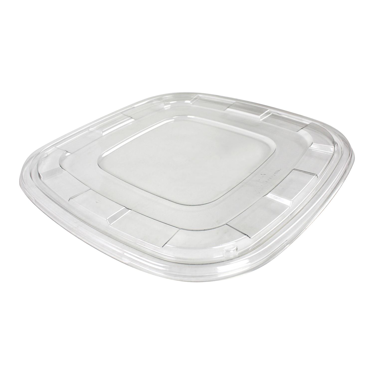 Lid 11X11X0.48 IN PET Clear Square For 80-120 OZ Bowl 50/Case