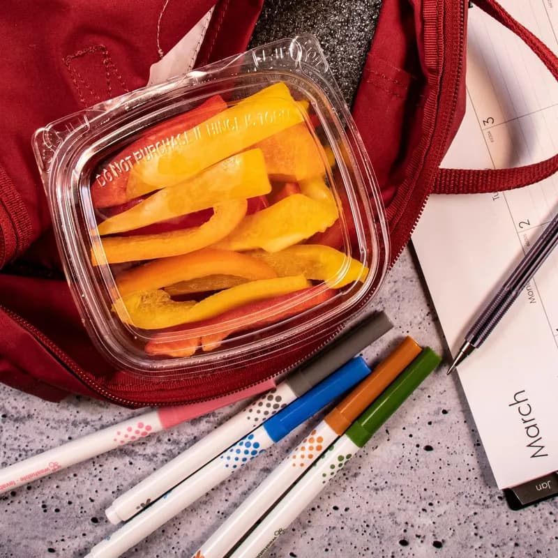 Dart® ClearPac® SafeSeal™ Cold Deli Container Hinged With Dome Lid 8 OZ PET Clear Rectangle 100 Count/Pack 2 Packs/Case