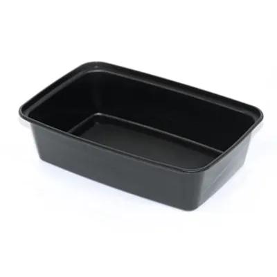 Take-Out Container Base 38 OZ Plastic Black Oblong 300/Case