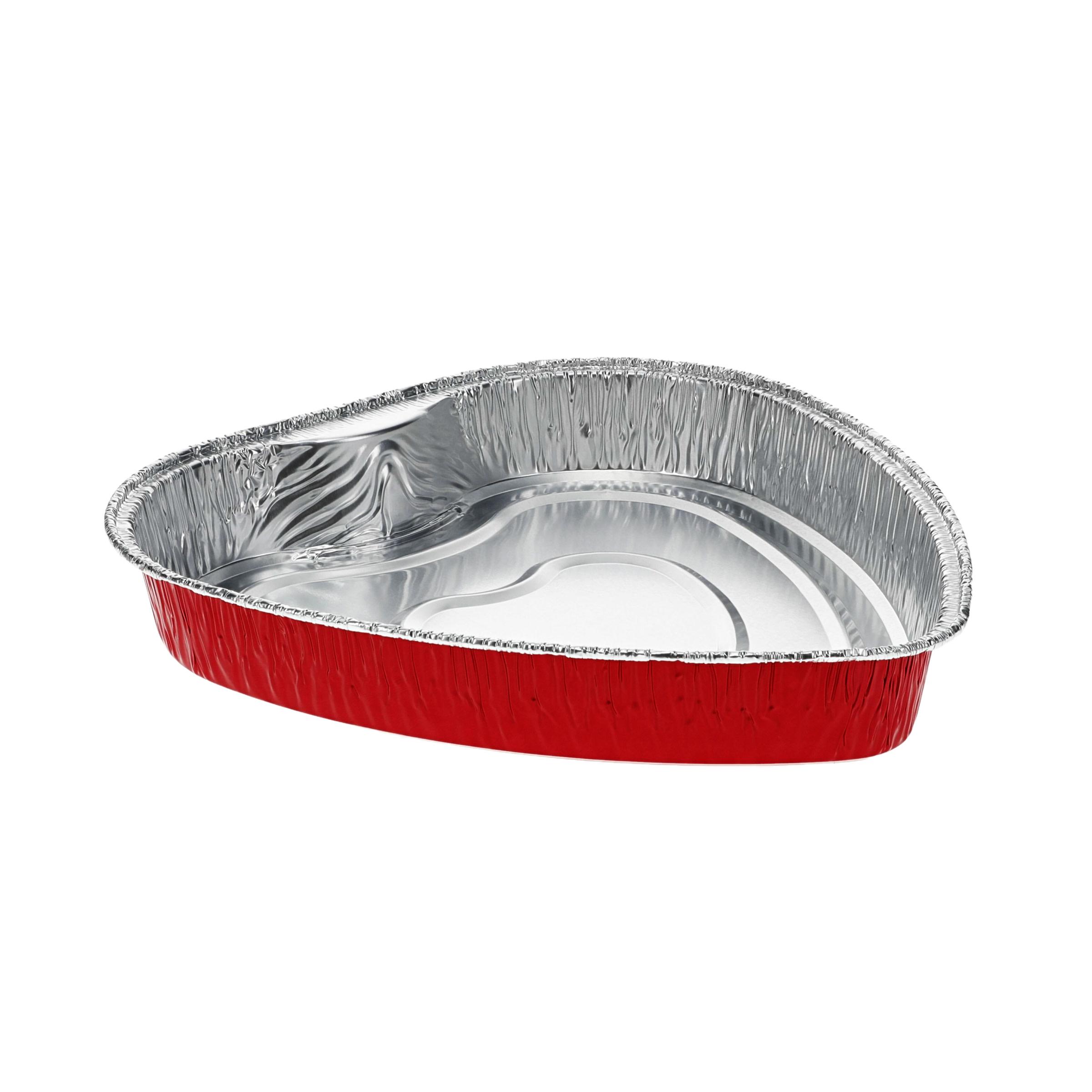 Cake Pan 39.5 OZ 9.5X9.3X1.5 IN Aluminum Red Silver Heart 100/Case